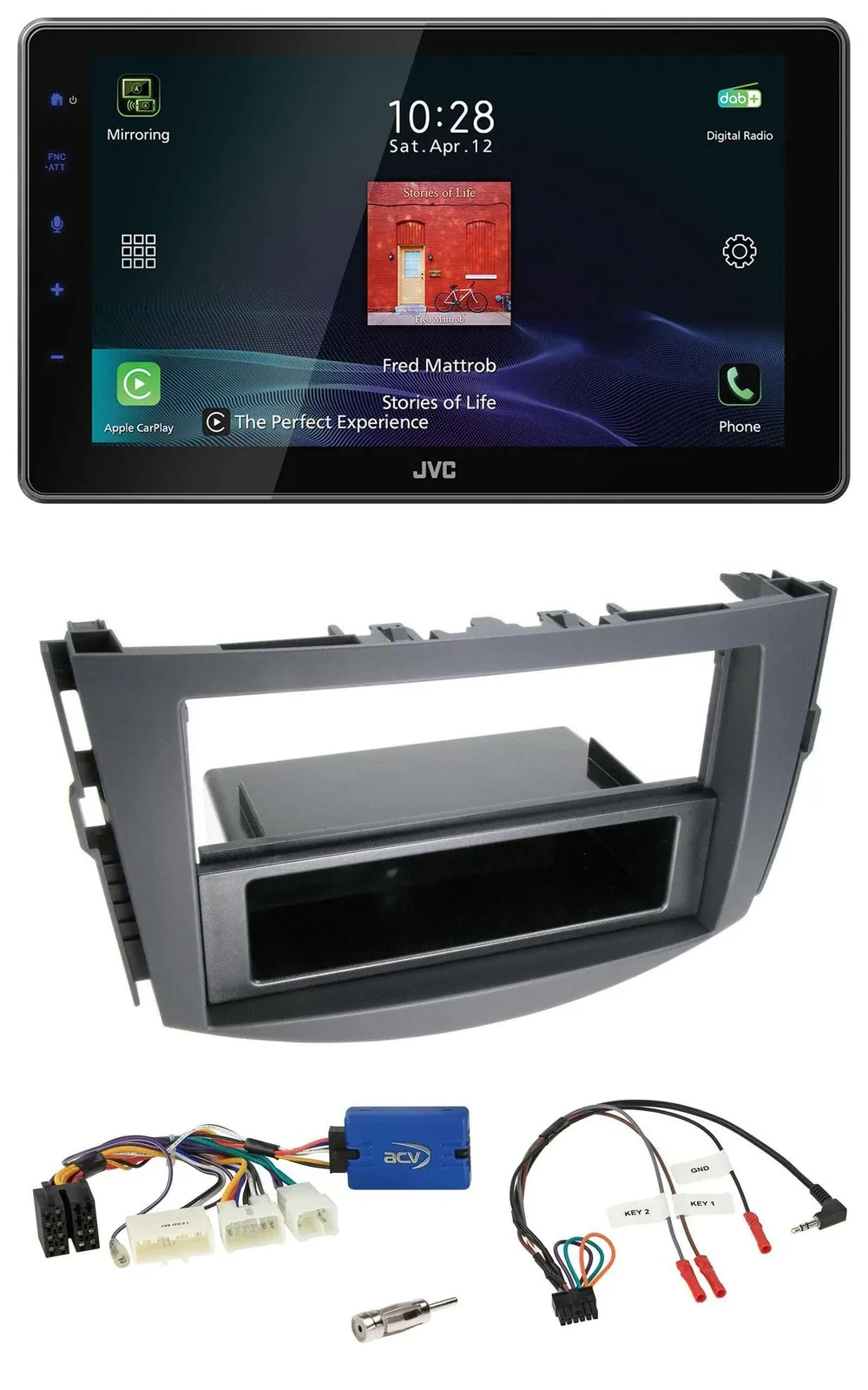 JVC DAB Lenkrad Bluetooth USB Autoradio für Toyota RAV-4 2011-2013