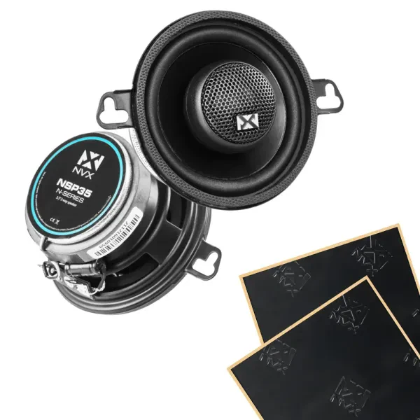 NVX NSP35 70W RMS 3.5" N-Series 2-Way Coaxial Car Speakers w/ Sound Damping