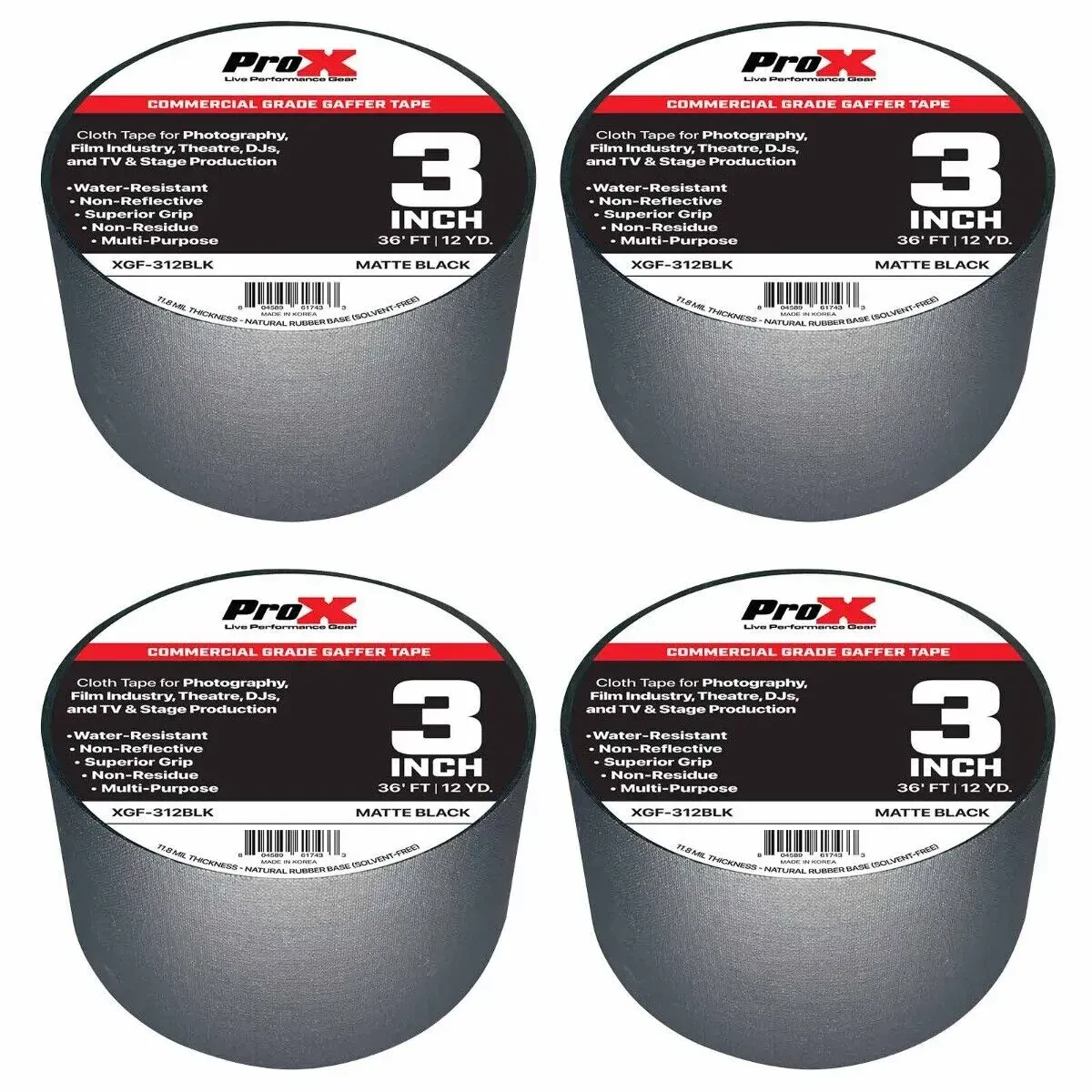 Лента для крепления кабеля ProX XGF-312BLK Black 11 м (4 штуки)