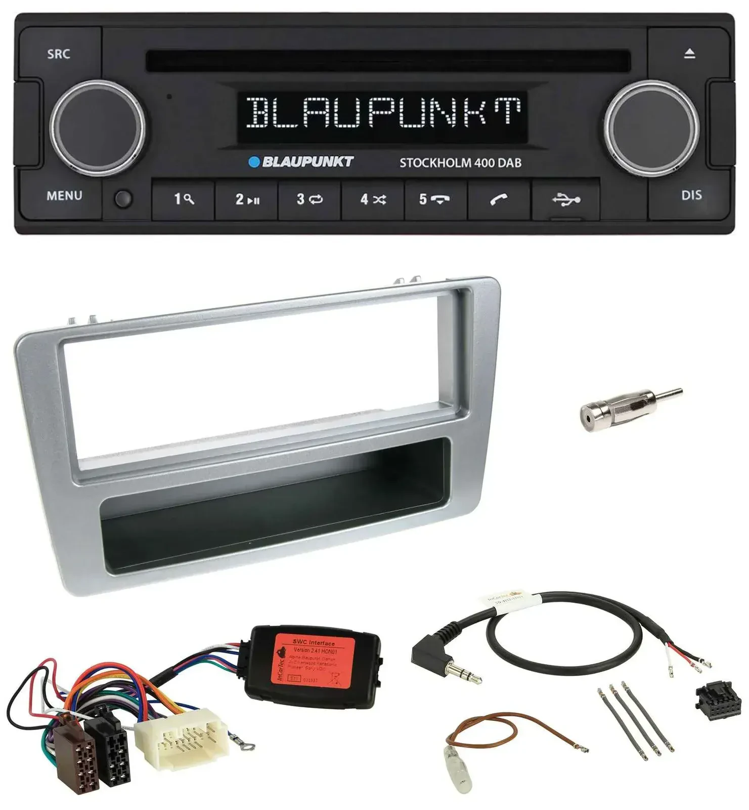 Blaupunkt Lenkrad Bluetooth DAB CD USB Autoradio für Honda Civic 2001-2003 silbe