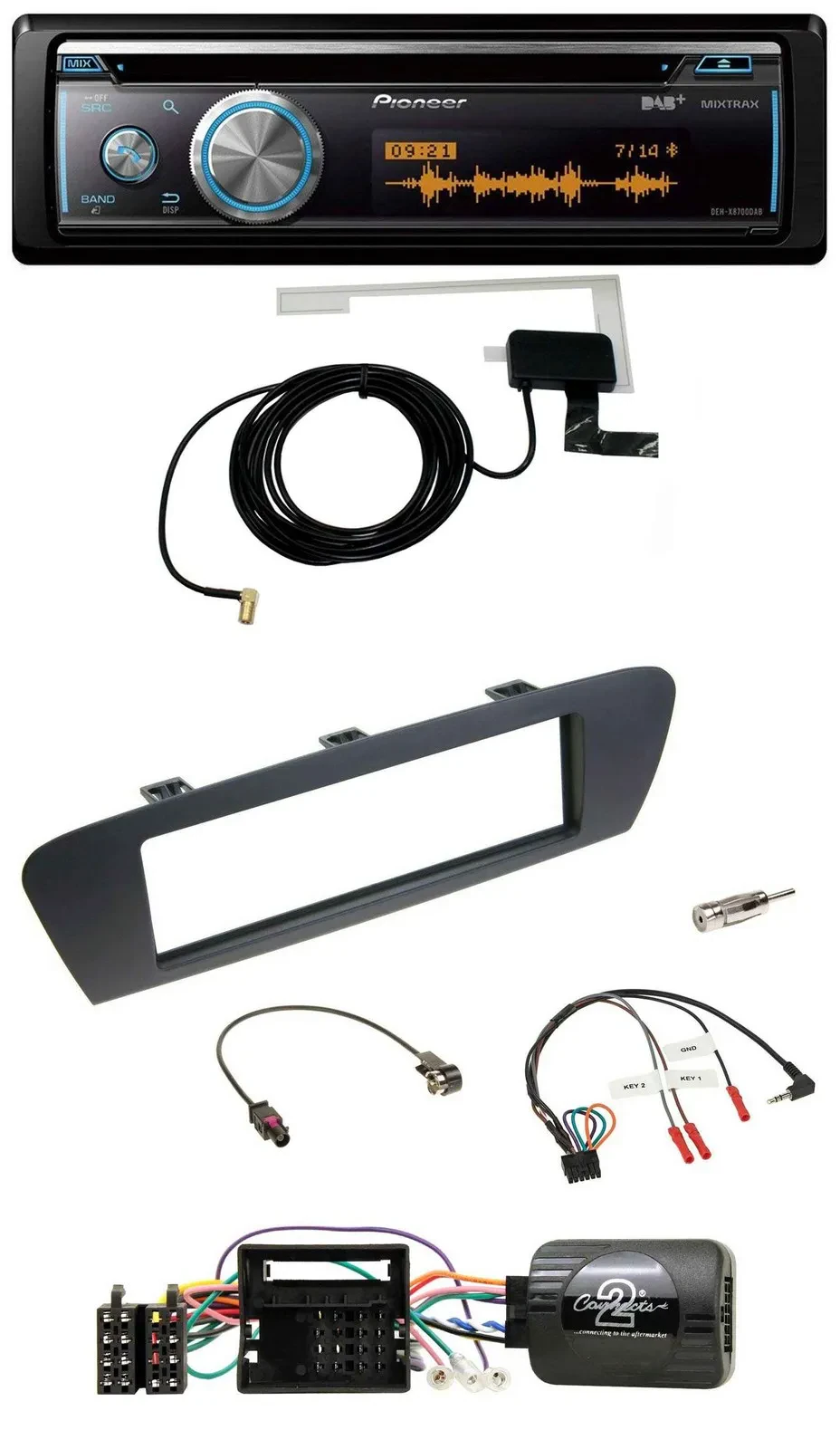 Pioneer Bluetooth DAB Lenkrad USB CD Autoradio für Renault Grand Scenic ab 2009