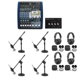 Аналоговый микшер для подкаста PreSonus AR8 Podcast (набор) 4 микрофона, наушники, микрофонные стойки-бум