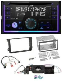 Автомагнитола JVC 2-DIN CD DAB Bluetooth USB для VW Amarok/Beetle/EOS/Caddy, с поддержкой кнопок на руле