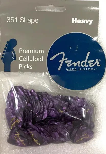 Медиаторы Fender 351 Premium Celluloid Heavy Purple Moto (144 штуки)