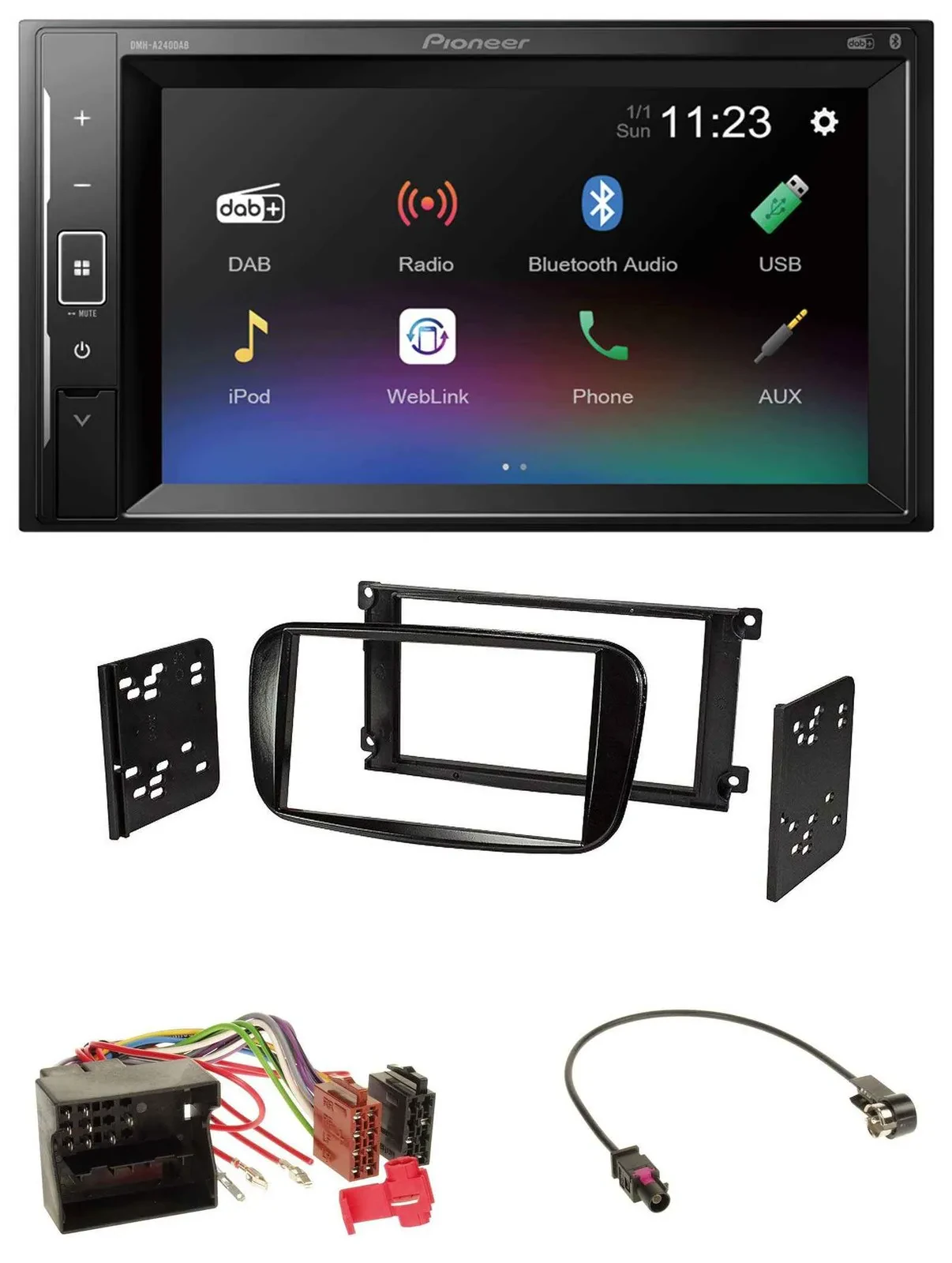 Pioneer DAB MP3 2DIN Bluetooth USB Autoradio für Ford Mondeo S-Max 2007-2014 glä