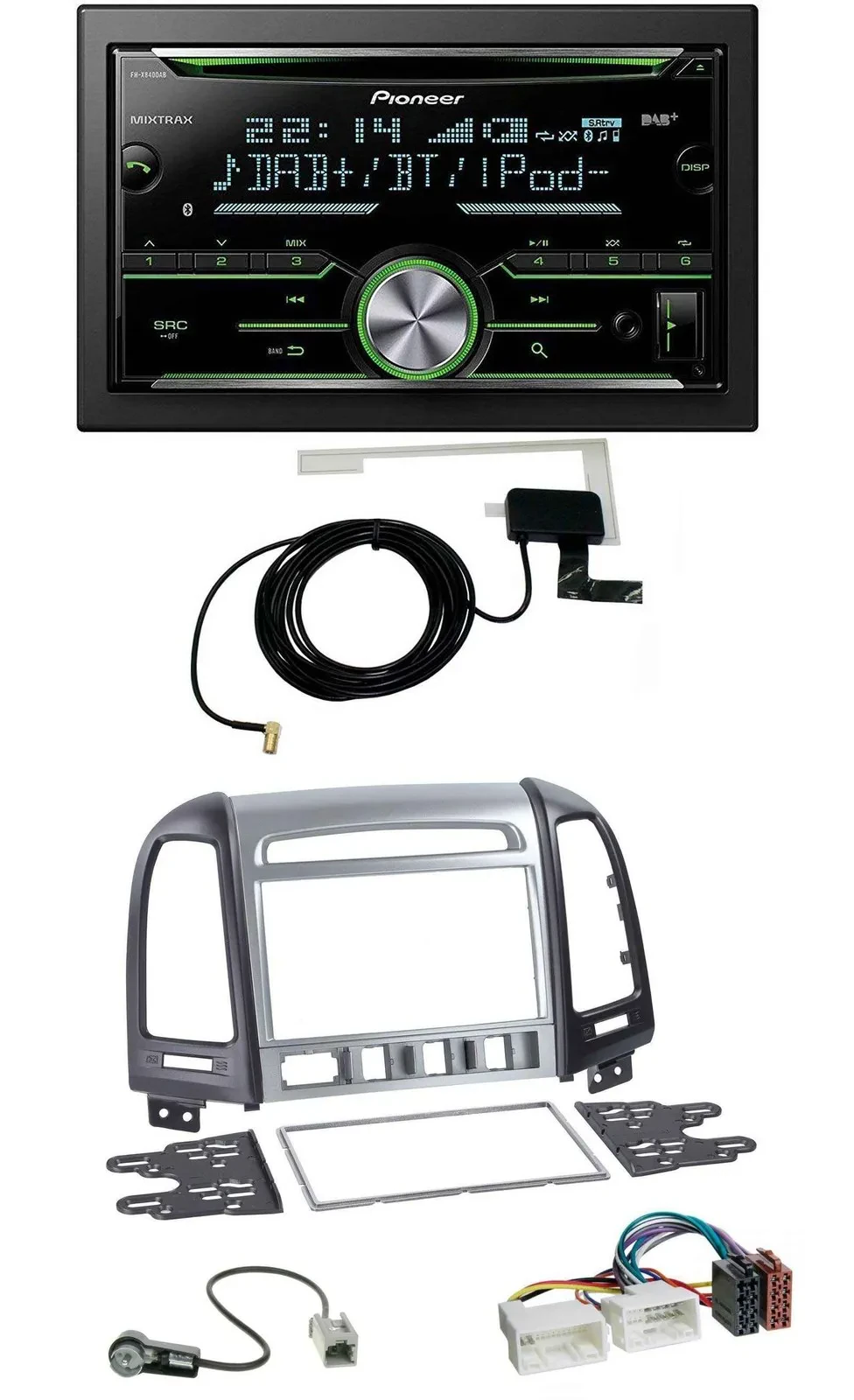 Pioneer CD USB MP3 Bluetooth 2DIN DAB Autoradio für Hyundai Santa Fe 4 Schalter