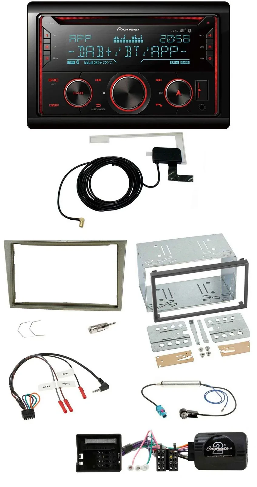Pioneer 2DIN Lenkrad DAB USB CD Bluetooth Autoradio für Opel Corsa D Astra H Zaf