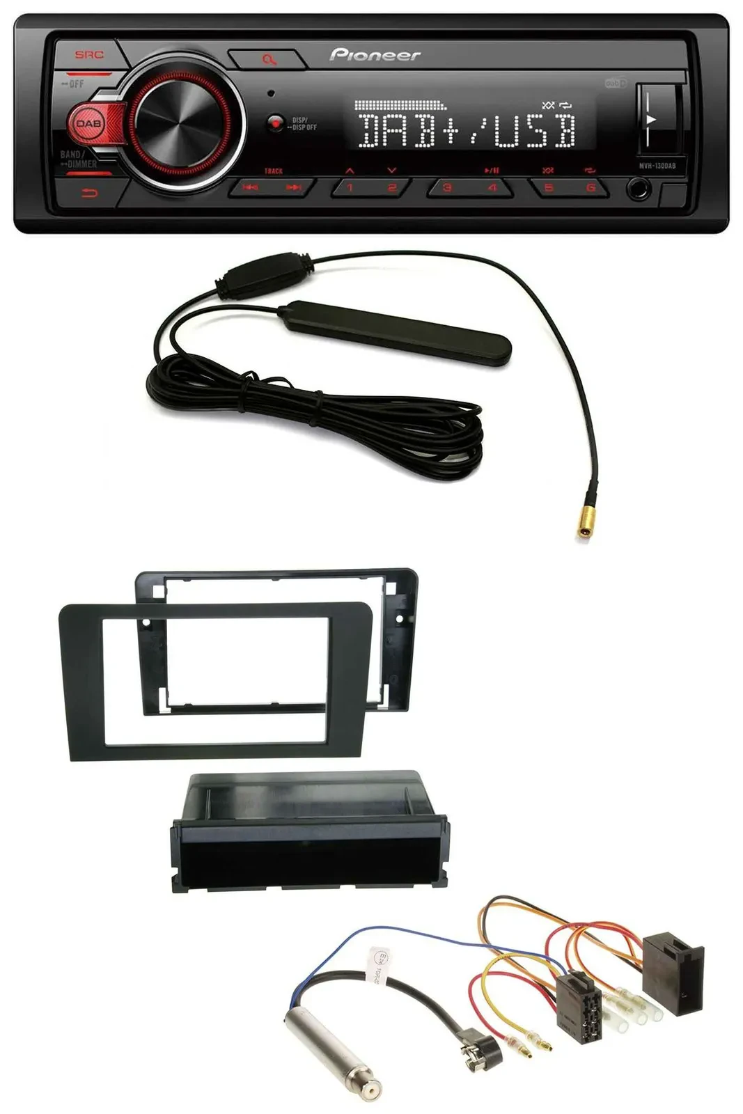 Pioneer MP3 DAB 1DIN AUX USB Autoradio für Audi A3 (8P 03-06) Symphony ISO