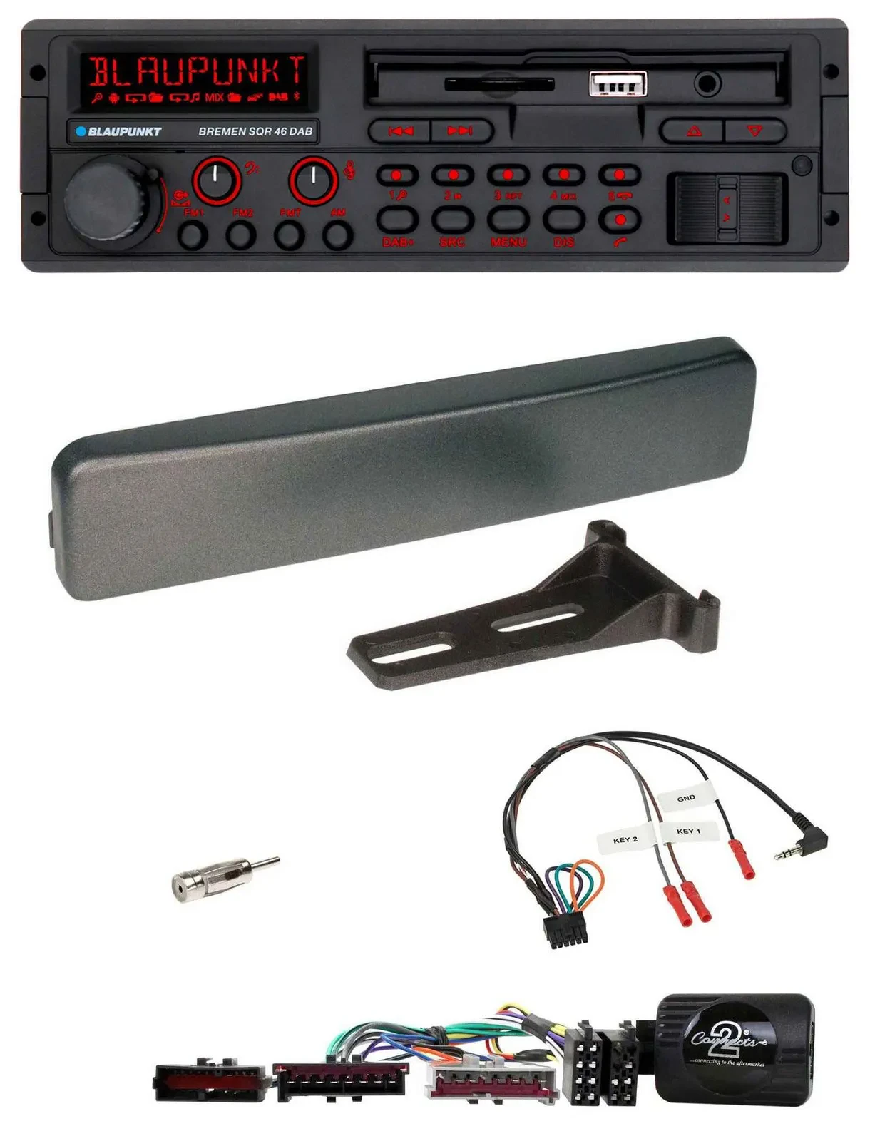 Blaupunkt SD Lenkrad USB Bluetooth DAB Autoradio für Ford Mondeo Focus anthrazit