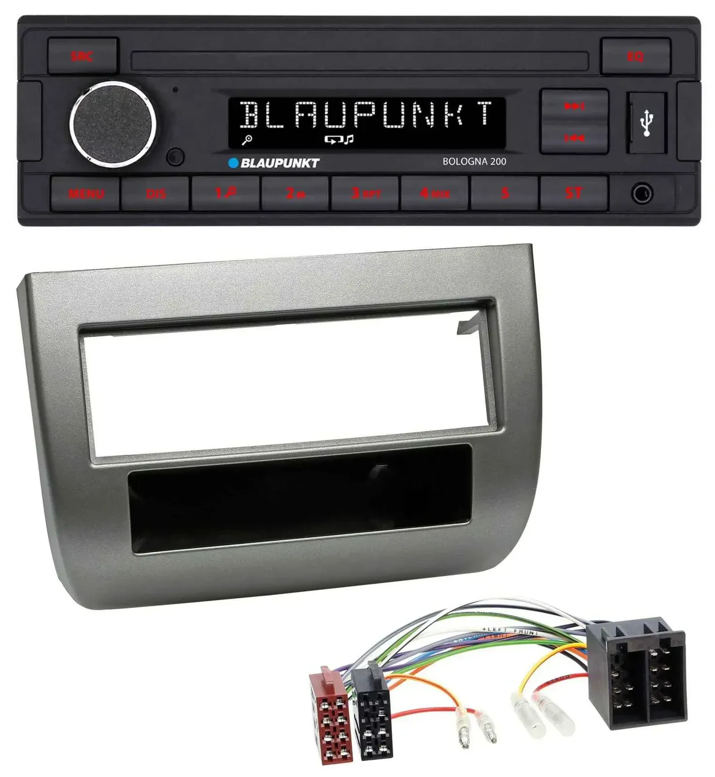 Blaupunkt MP3 AUX USB 1DIN Autoradio für Lancia Y 843 03-11 dunkelsilbermetallic