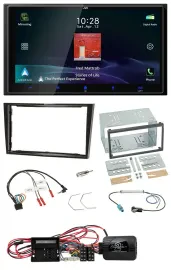 Автомагнитола JVC 2DIN, DAB, Bluetooth, USB, для Opel Corsa D, чёрный (piano black) 2009–2014
