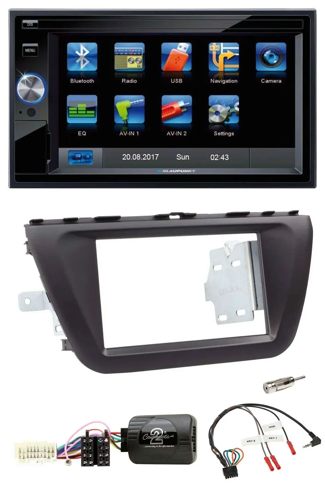 Blaupunkt SD Bluetooth 2DIN MP3 USB Lenkrad Autoradio für Suzuki SX4 ab 2013