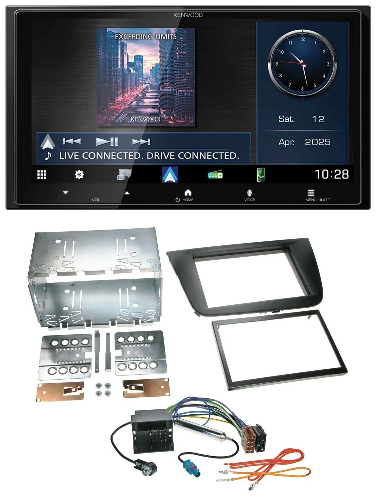 Kenwood Bluetooth 2DIN USB DAB MP3 Autoradio für Seat Altea Toledo Altea XL schw
