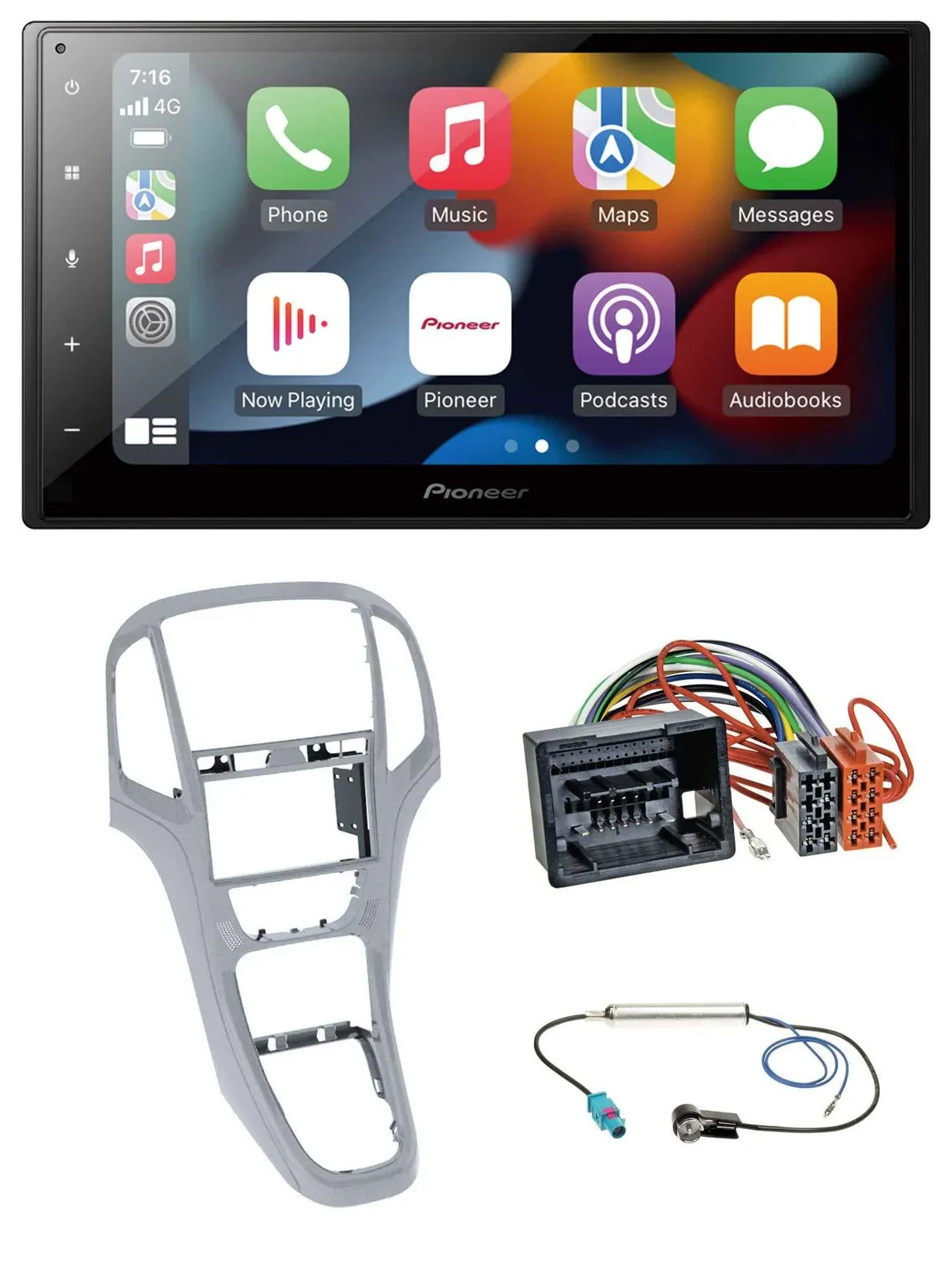 Pioneer DAB Bluetooth 2DIN USB MP3 Autoradio für Opel Astra J ab 2009 Platinsilb