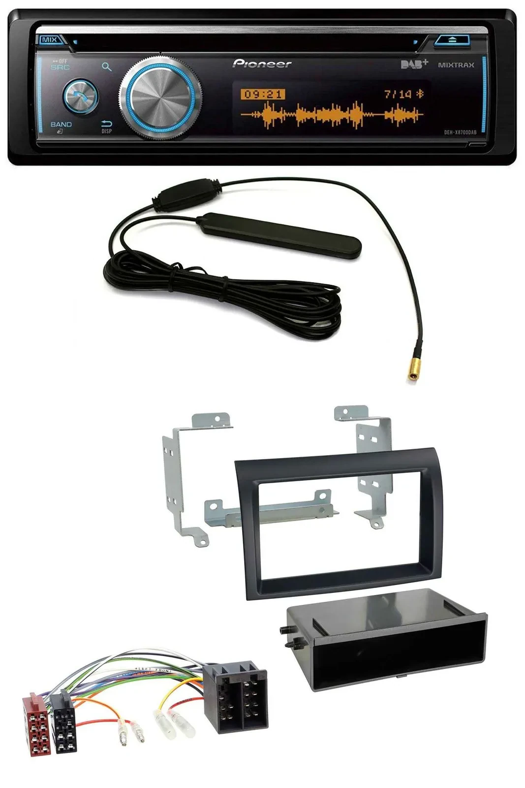 Автомагнитола для Fiat Ducato (2006–2010) Pioneer CD, USB, Bluetooth, DAB, MP3 черная