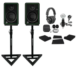 Студийный комплект Mackie CR3-XBT (набор) 2 студийных монитора 3", наушники, микрофон, стойки, пэды