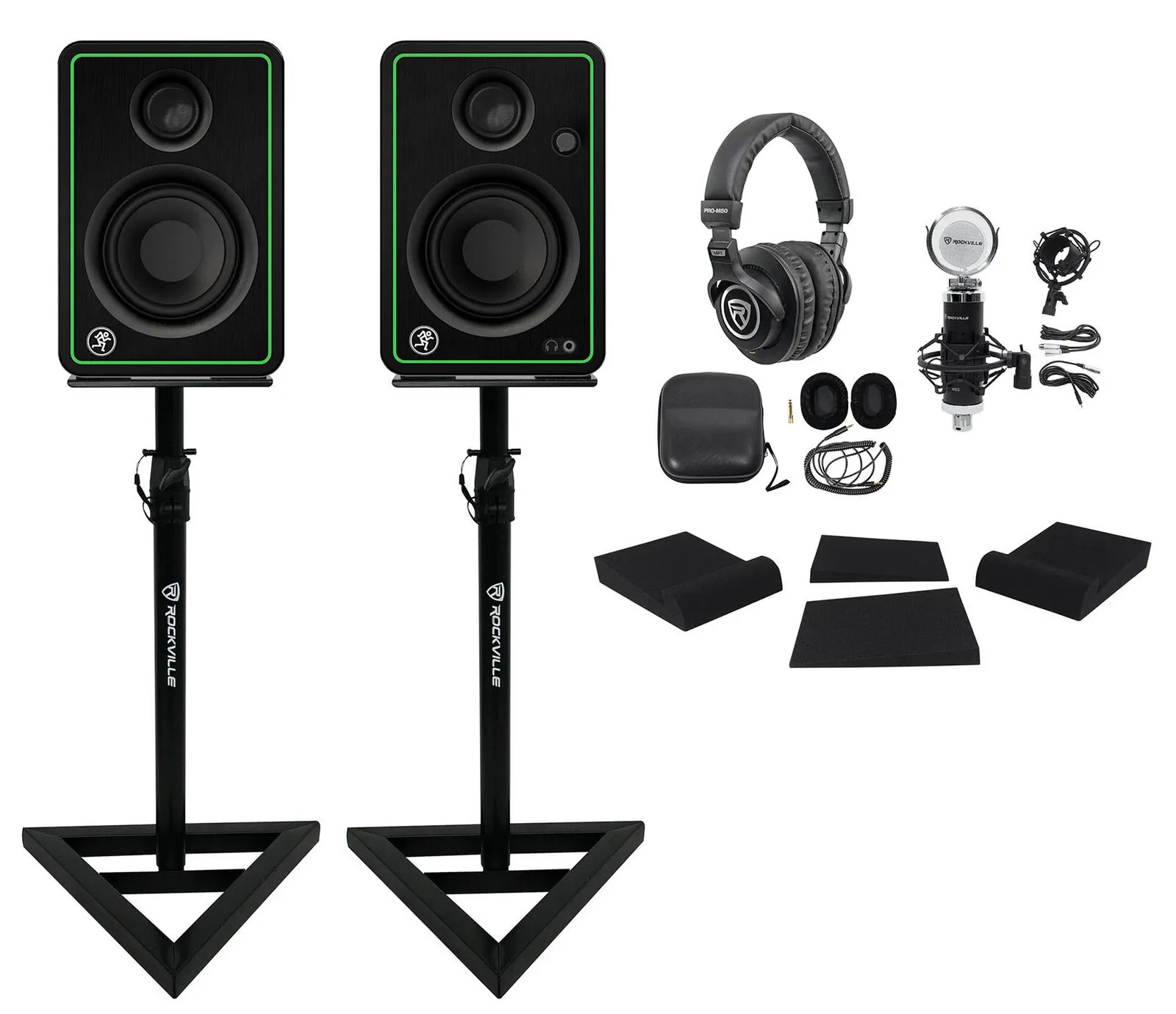 Студийный комплект Mackie CR3-XBT (набор) 2 студийных монитора 3", наушники, микрофон, стойки, пэды