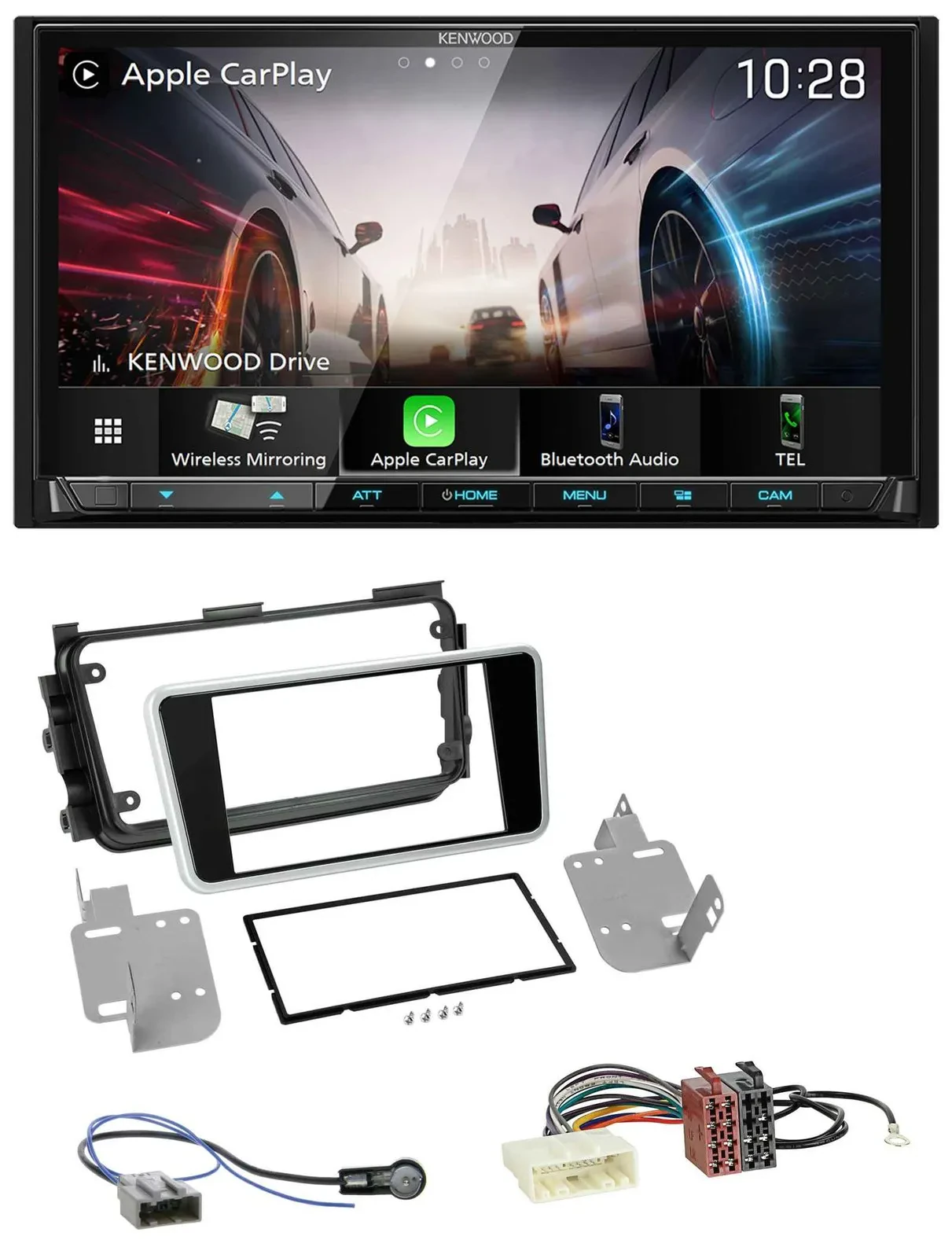 Kenwood MP3 2DIN USB DAB Bluetooth Autoradio für Nissan Micra ab 2017 schwarz gl