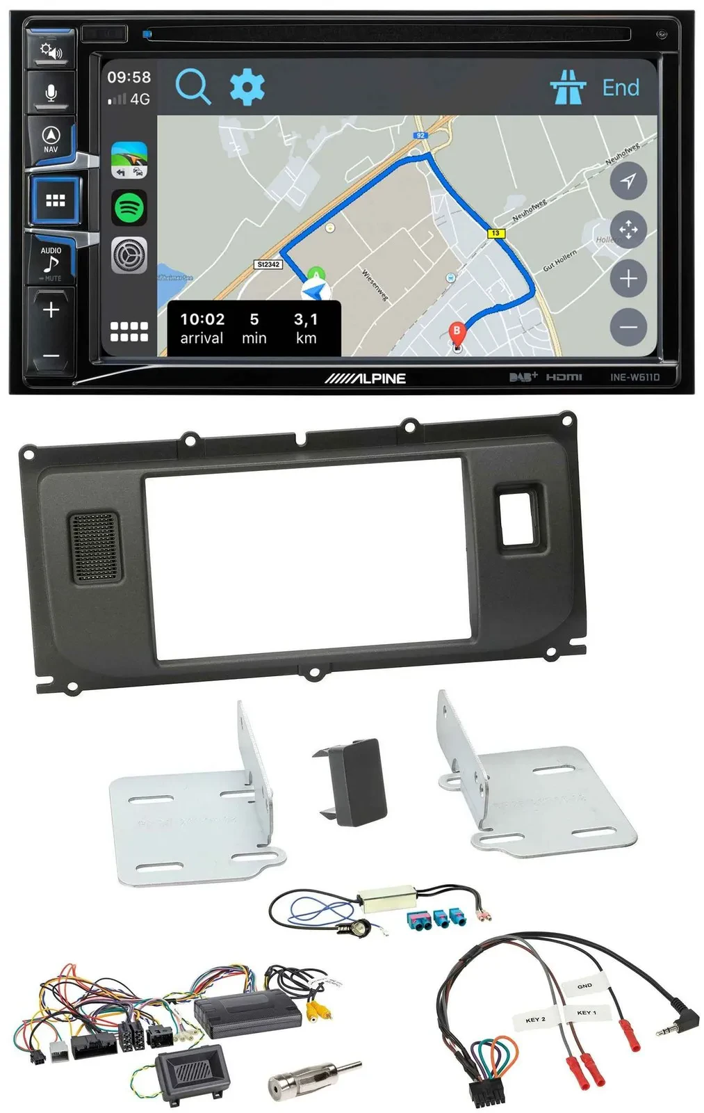 Автомагнитола Alpine 2DIN DAB TMC Bluetooth USB навигация для Land Rover Evoque 2011–2013