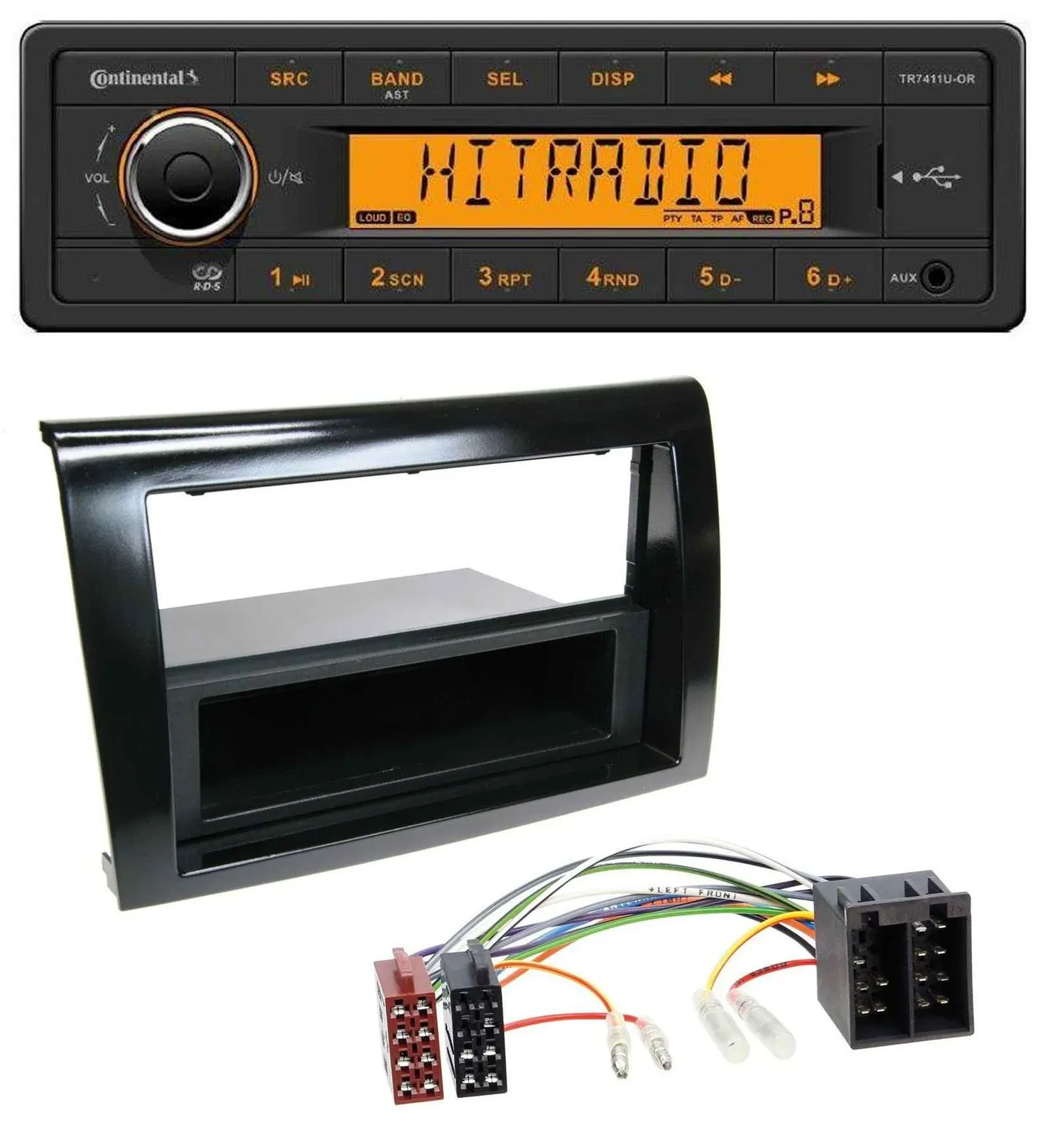 Continental 1DIN USB AUX MP3 Autoradio für Fiat Bravo (ab 2007)