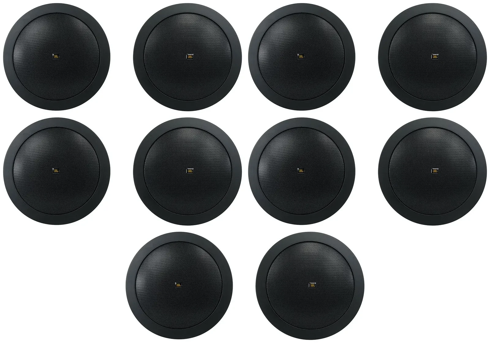 (10) JBL CONTROL 14C/T-BK 4" 25w 70v Commercial Black In-Ceiling Speakers