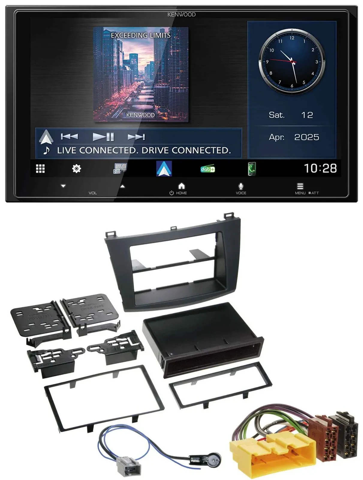 Kenwood Bluetooth 2DIN USB DAB MP3 Autoradio für Mazda 3 (2009-2013)