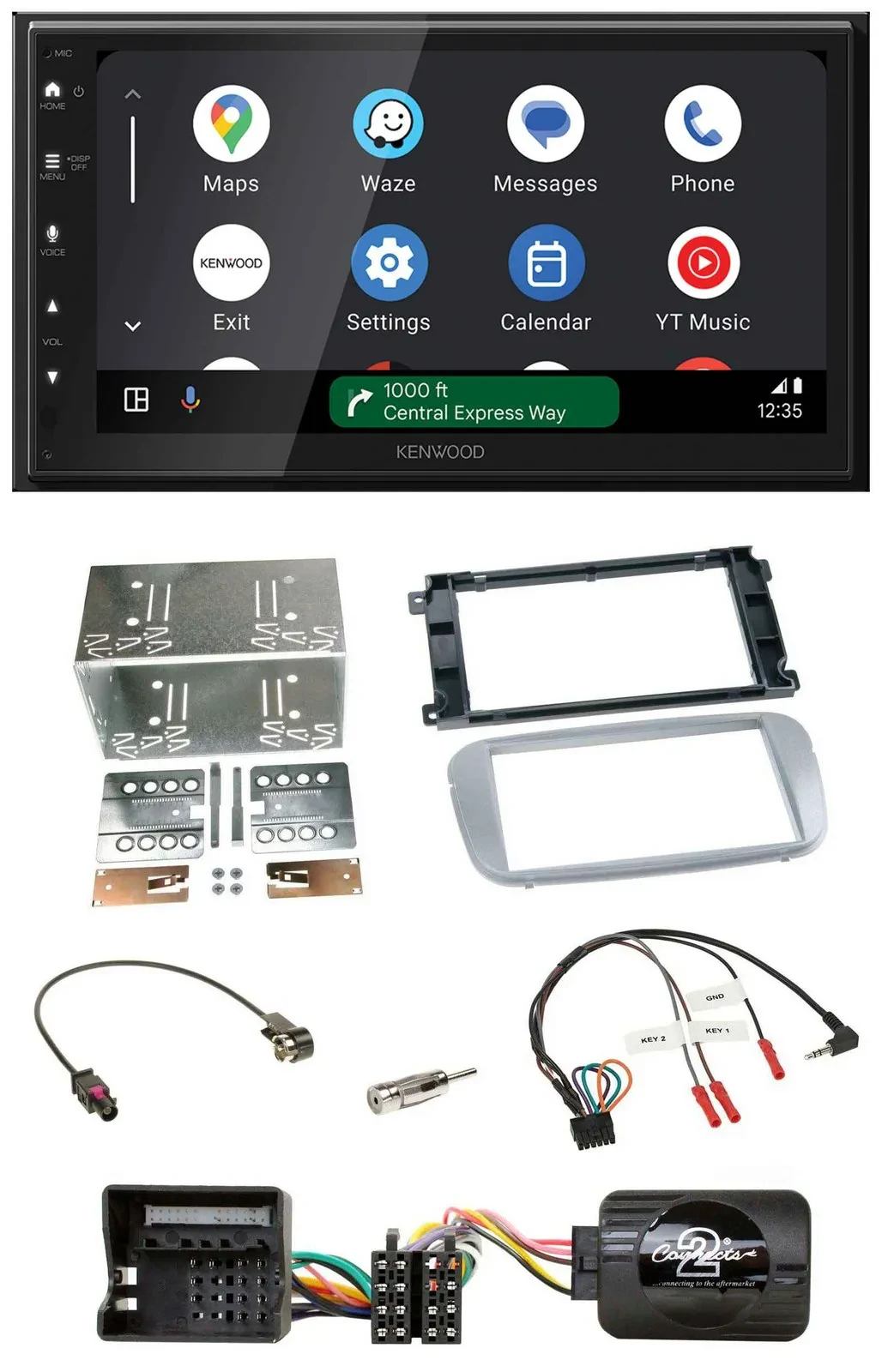 Kenwood DAB Bluetooth USB Lenkrad 2DIN Autoradio für Ford Galaxy C Max Focus Pro