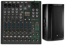 JBL SRX835P 15" 2000 Watt Powered Active 3-Way DJ PA Speaker w/DSP+Mackie Mixer