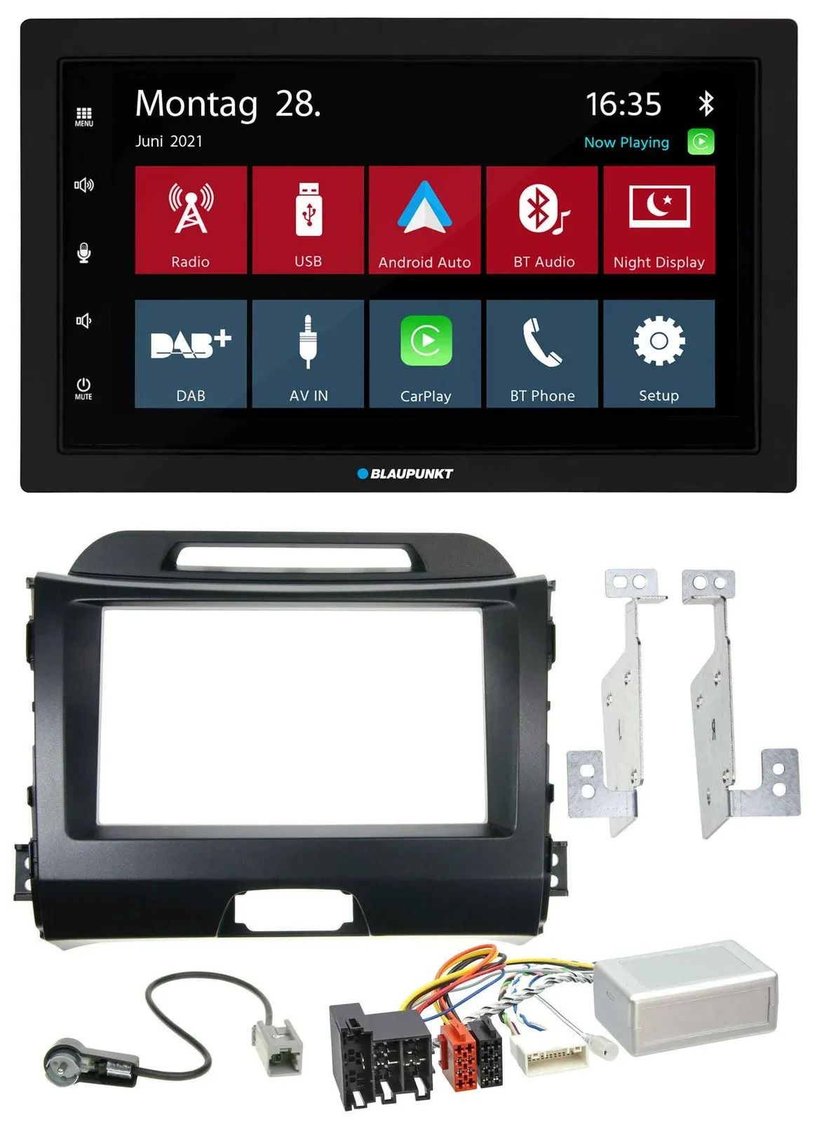 Blaupunkt Lenkrad Bluetooth DAB 2DIN USB Autoradio für Kia Sportage 3 10-15 Navi
