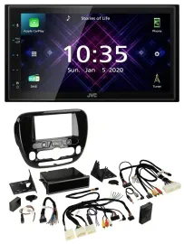 Автомагнитола для Kia Soul (с 2014) JVC 2DIN DAB, Bluetooth, USB, поддержка управления на руле, интеграция с климат-контролем