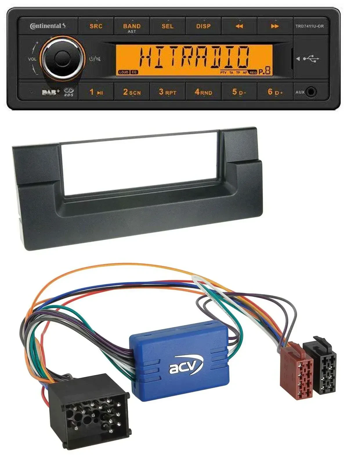 Continental 1DIN DAB MP3 AUX USB Autoradio für BMW 5er E39 X5 E53 Aktivsystem Ru