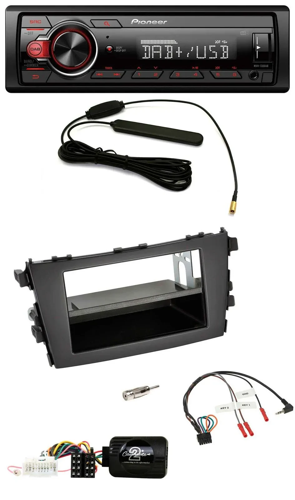 Автомагнитола Pioneer MP3/DAB, 1-DIN, USB, поддержка управления на руле, для Suzuki Celerio LF (с 2014)