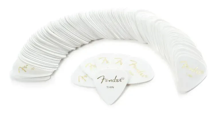 Медиаторы Fender 351 Classic Celluloid White Thin (144 штуки)