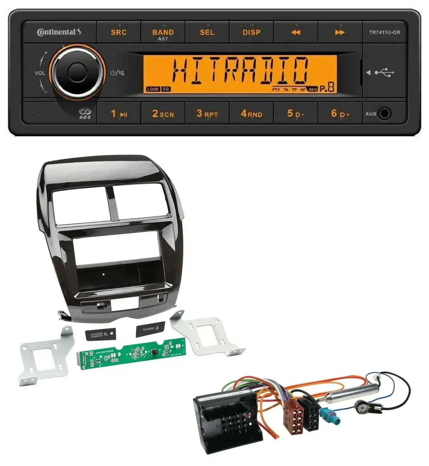 Continental 1DIN USB AUX MP3 Autoradio für Citroen C4 Aircross Mitsubishi ASX Pe