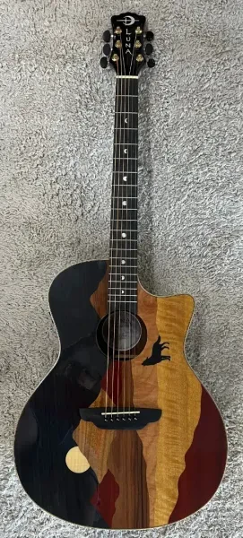 Luna Guitars Vista Wolf Koa Body Acoustic Electric Guitar w/Case