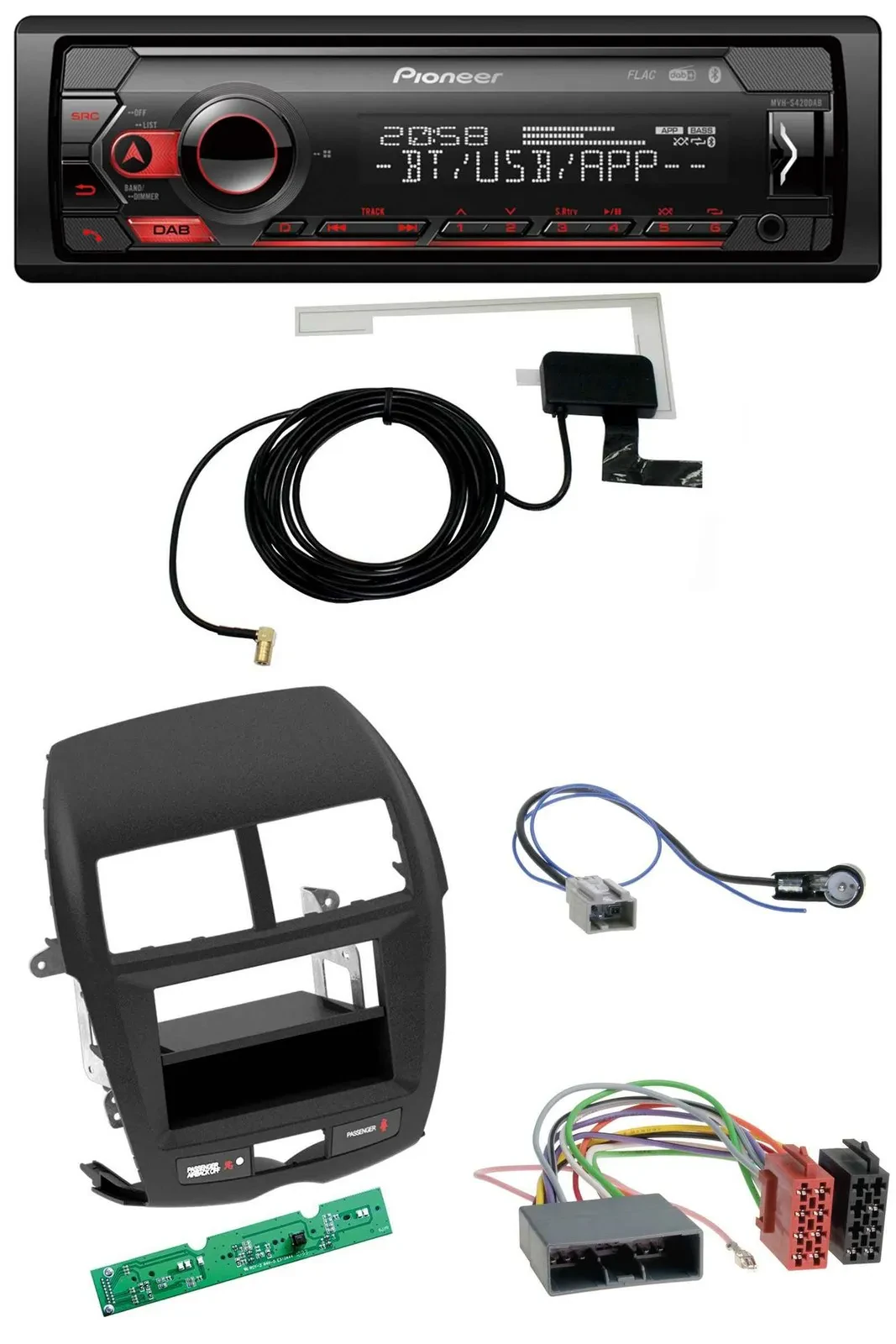 Автомагнитола для Mitsubishi ASX (2010–2014) Pioneer DAB, USB, MP3, Bluetooth