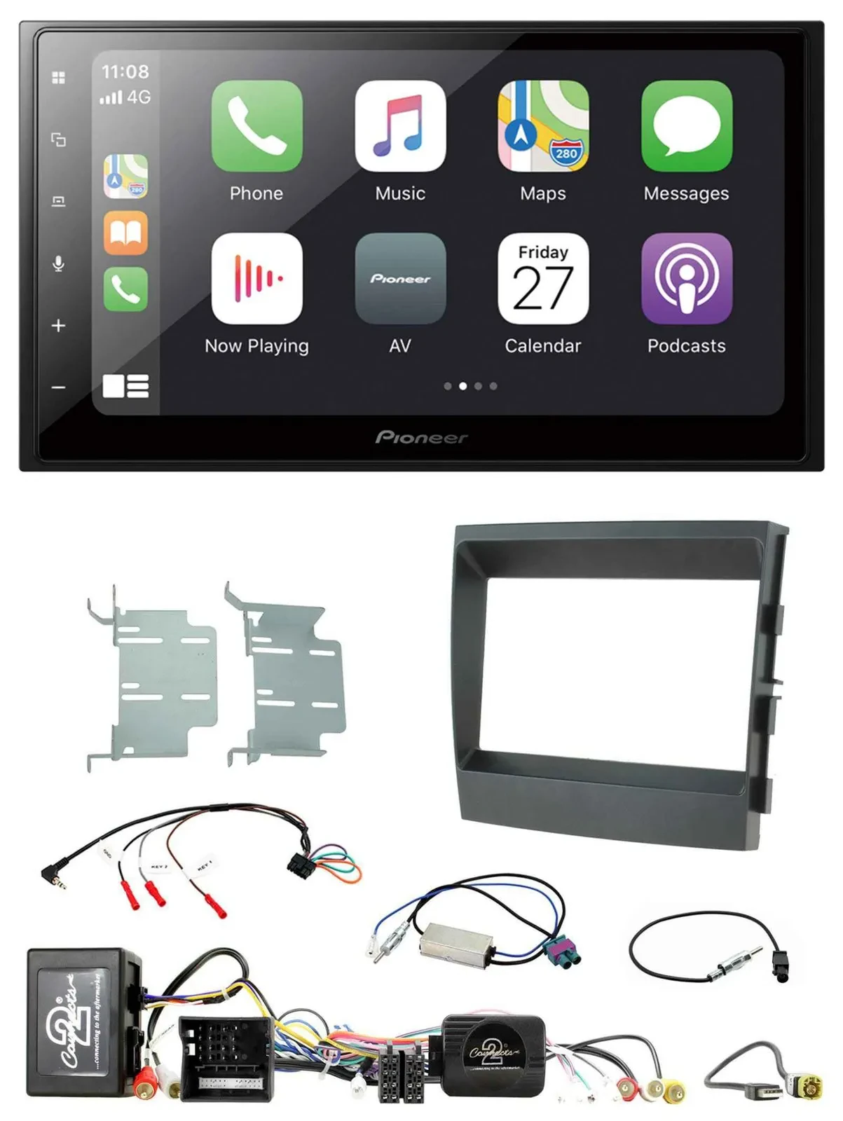 Pioneer Lenkrad Bluetooth DAB 2DIN USB Autoradio für Porsche Panamera MOST-Sound