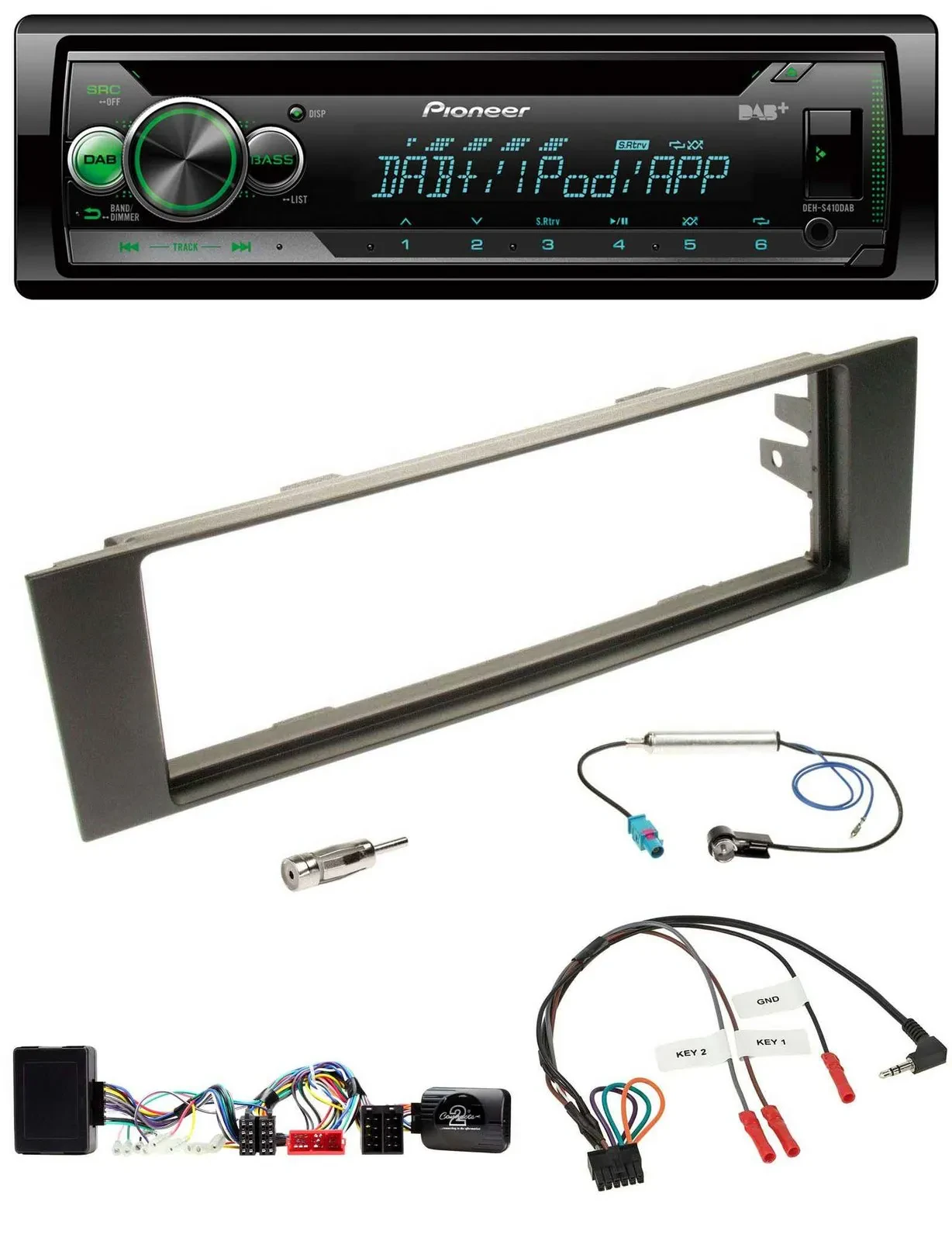 Pioneer USB MP3 DAB Lenkrad CD Autoradio für Audi A3 03-06 vollaktiv