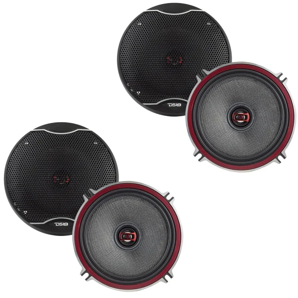 (2-Pairs) DS18 EXL-SQ5.25 320W RMS 5.25" 2-Way Coaxial Car Speakers