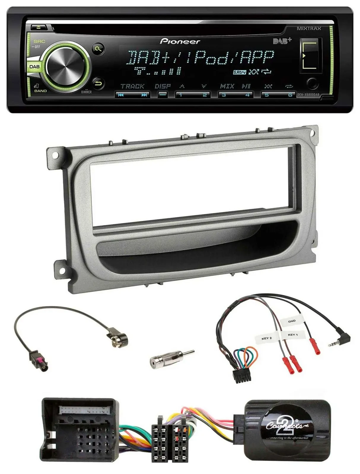 Pioneer DAB USB MP3 Lenkrad CD Autoradio für Ford C-Max Focus Galaxy ab 07 silbe