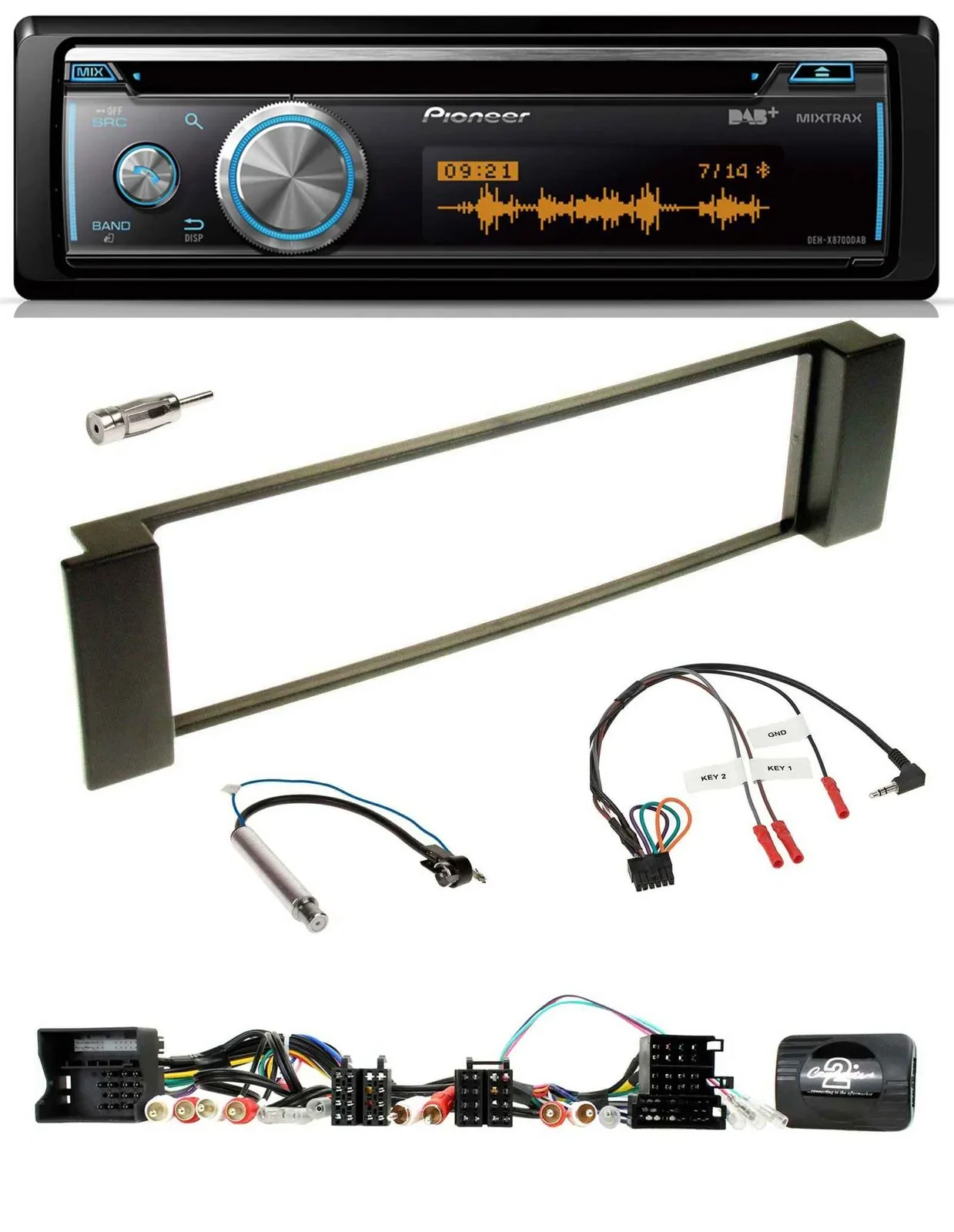 Pioneer Lenkrad DAB USB CD Bluetooth Autoradio für Audi A3 A6 Can-Bus 00-04