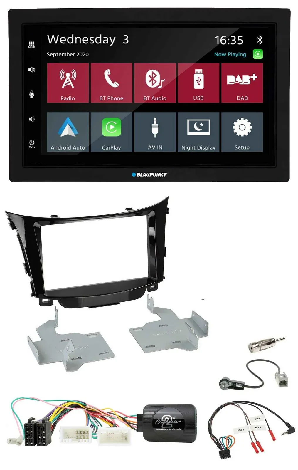 Blaupunkt DAB Bluetooth USB Lenkrad 2DIN Autoradio für Hyundai i30 2012-2017