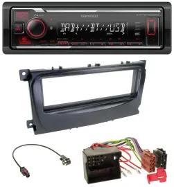 Kenwood MP3 Bluetooth USB DAB Autoradio für Ford Mondeo S-Max 07-14 schwarz