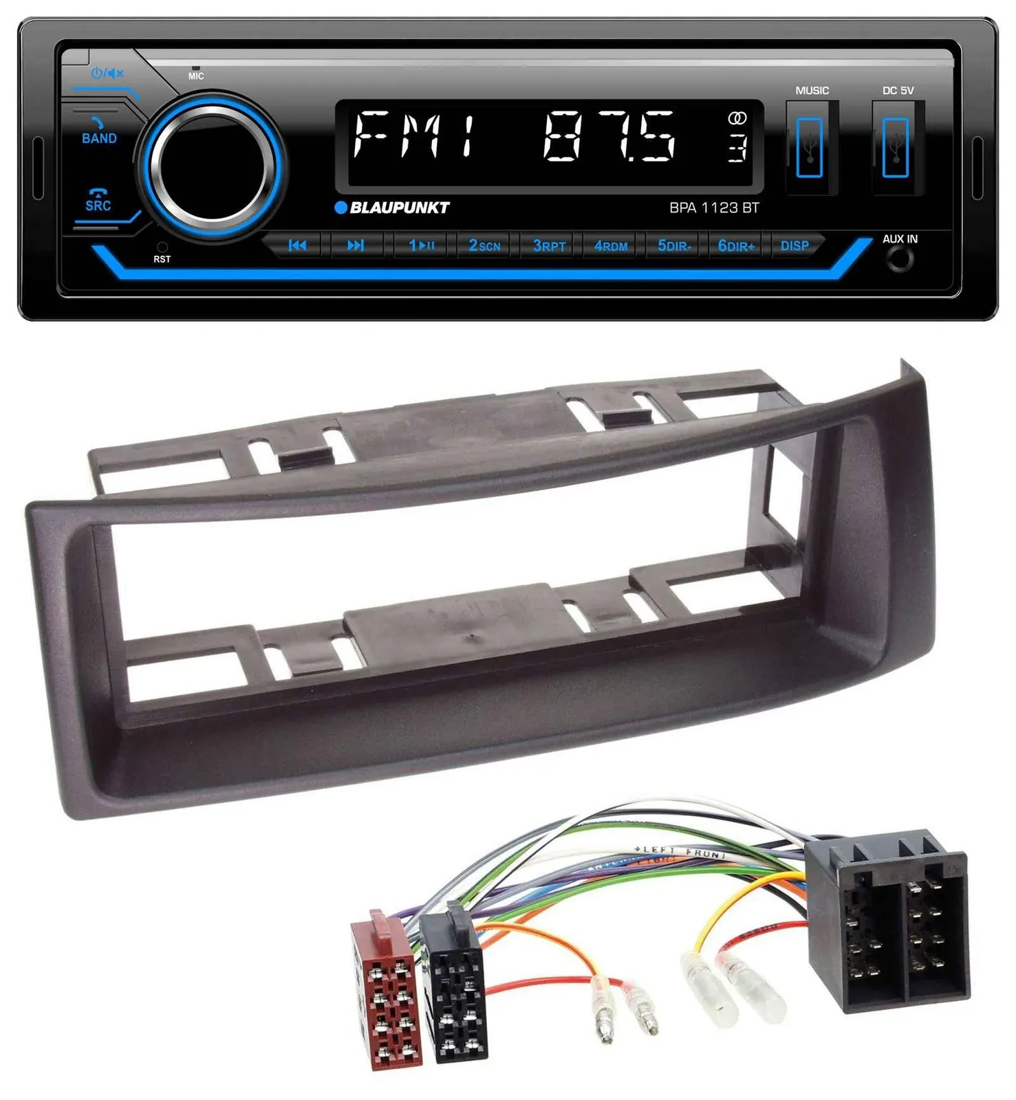 Blaupunkt MP3 Bluetooth USB AUX Autoradio für Renault Megane Scenic bis 03 schwa