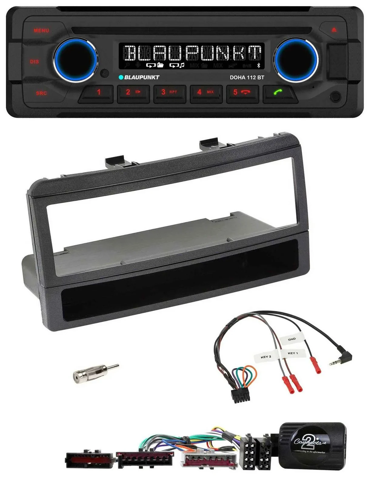Blaupunkt Lenkrad MP3 CD Bluetooth USB Autoradio für Ford Mondeo 00-02 schwarz A