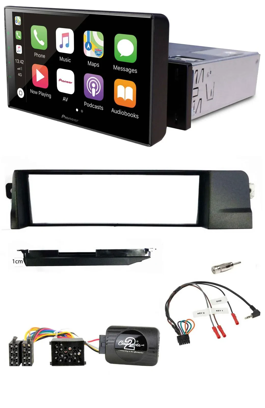 Pioneer Bluetooth Lenkrad DAB USB Autoradio für BMW 3er E46 98-07 Profi Rundpin