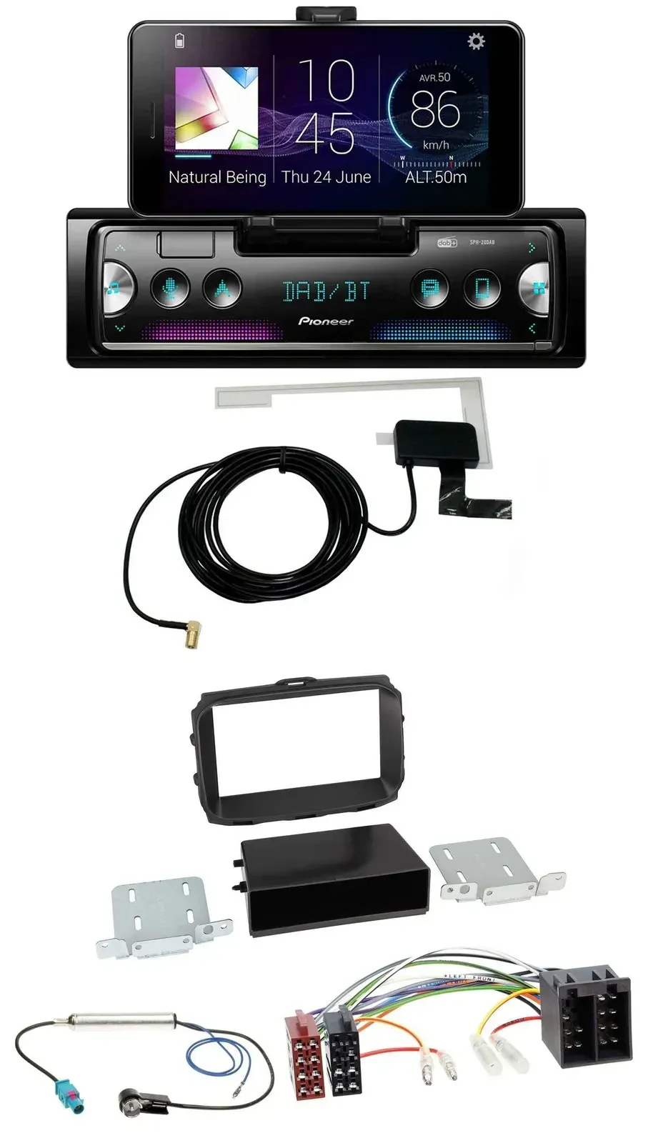 Автомагнитола Pioneer DAB, Bluetooth, USB, MP3 для Alfa Romeo Giulietta (2013–2021) ISO