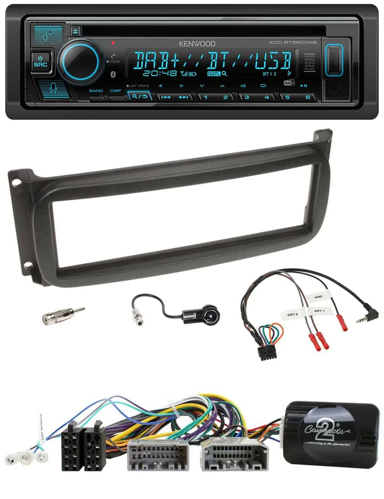 Kenwood Bluetooth DAB CD Lenkrad USB Autoradio für Chrysler Dofge RAM ab 2002