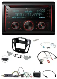 Автомагнитола для Ford Focus 2014-2018 Pioneer 2-DIN DAB Bluetooth USB CD с поддержкой кнопок на руле