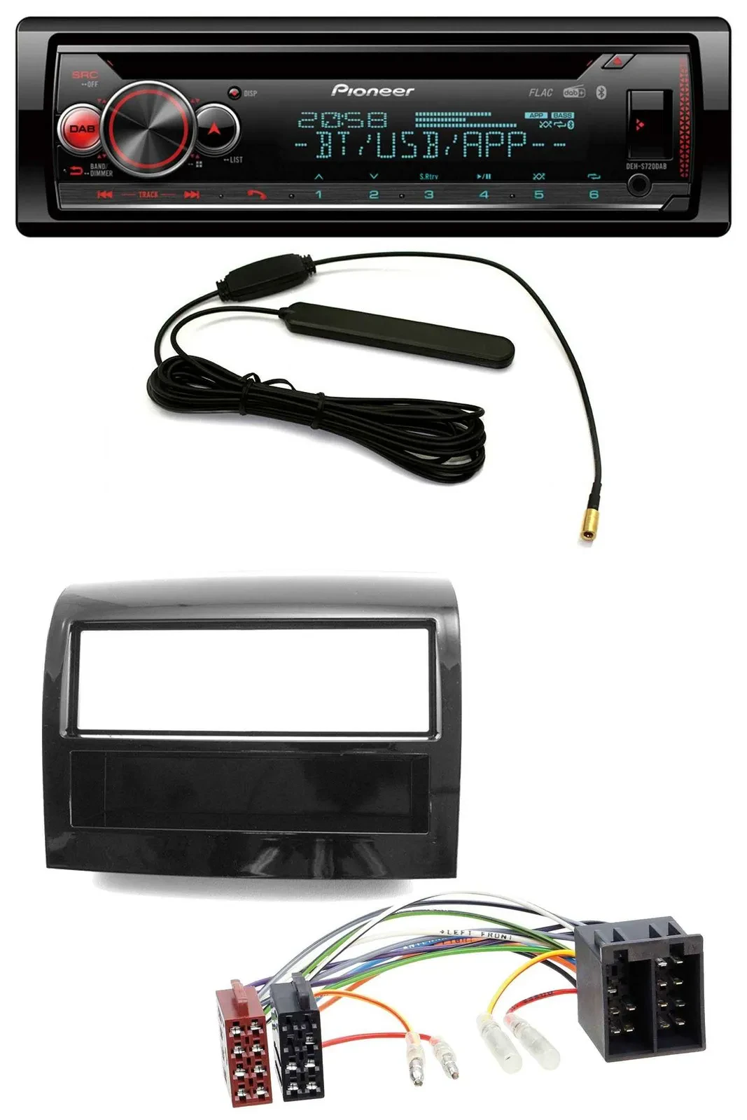 Автомагнитола Pioneer для Fiat Ducato 2011–2021 CD, USB, MP3, Bluetooth, DAB, черный глянец